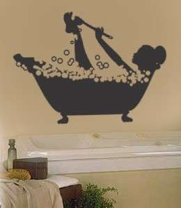 Vinyl Wall Art Decal Sticker Bathtub Bubbles Bath  