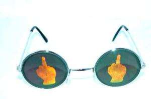 MIDDLE FINGER HOLOGRAM POKER SUNGLASSES GLASSES  