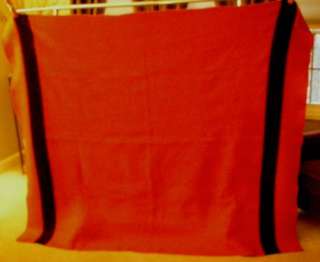    1942 Camp Blanket Red & Black Wool No Tag Witney Hudson Bay  