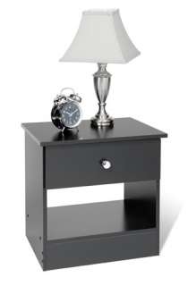 NEW 1 Drawer Night Stand Bedroom Furniture   Black  
