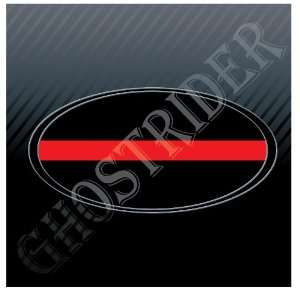Thin Red Line American Forces Military Oval Flag Car Trucks Sticker 