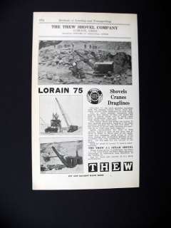 Thew Lorain 75 & A 1 Steam Shovel quarry work 1928 Ad  