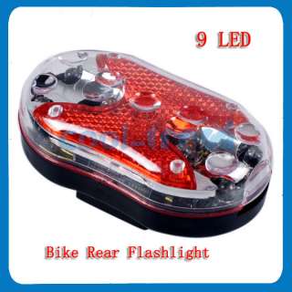 New Bike Bicycle Back Rear Tail Flashlight 9 LED Lamp Torch Safety C 