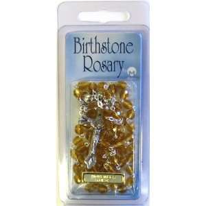 November Birthstone Rosary: 6mm Crystal Rosary in Clamshell Packaging 