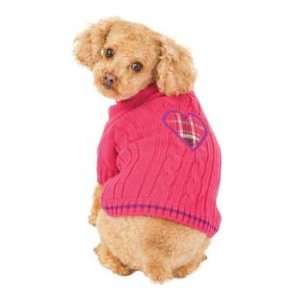    Fashion Pet Heart 2 Heart Sweater Pink Size X Small: Pet Supplies