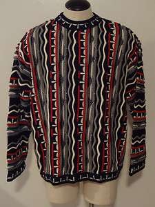 Mens Coogi Australia Striped Sweater Blue Red White XL NICE!  