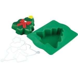 Chicago Metallic Silicone Christmas Tree Cake Pan and Stencil:  