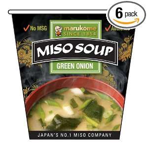 Marukome Miso Soup Green, Onion Flavor, 0.32 Ounce (Pack of 6)