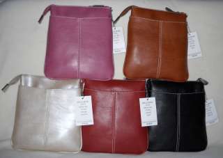 LEATHER Belle Rose Cross Body Style Purse in 5 COLORS!  