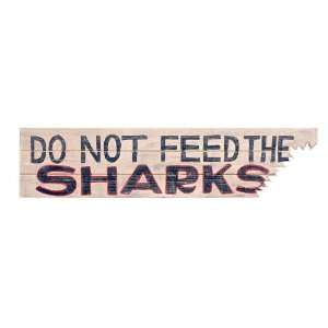  Do Not Feed the Sharks Bite Marks Wooden Wall Sign Plaque 