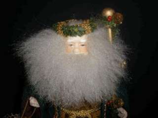   Santa Holiday Magic Ornate Vintage Figurine Golden Staff & Sak 14 EUC