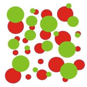 106 Red and Lime Green polka dots Vinyl wall lettering stickers quotes 