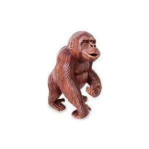  NOVICA Wood sculpture, Cheeky Chimp