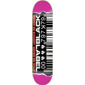 Black Label Ripped Barcode Deck 8.88 Pink Stain Skateboard Decks