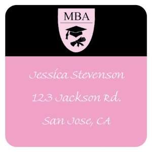  Mba Pink And Black Square Stickers 