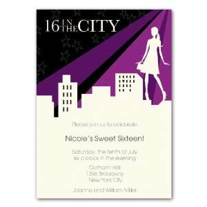  Sixteen In The City 16th Birthday Party Invitations 
