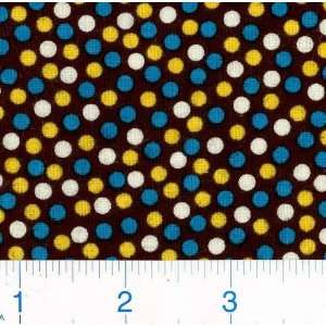  45 Wide Pop Dots   Blue/black Fabric By The Yard Arts 
