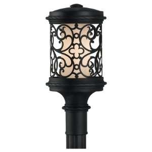 Costa Del Luz Outdoor Post Lantern in Black Size / Bulb Type: 18.75 H 