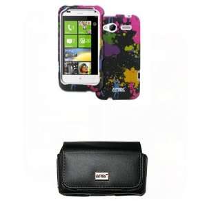 4G Black Leather Case Pouch with Belt Clip and Belt Loops + Rubberized 