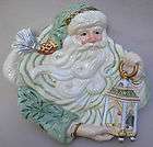   Santa Canapé PLATE DISH GREGORIAN Colln Xmas Green Hat Lantern