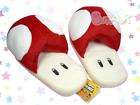 Nintendo Super Mario Bros Red Mushroom Plush Slipper