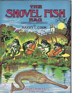 The Shovel Fish Rag, 1908, vintage sheet music   AWESOME cover.  