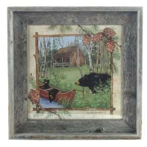  Log Cabin Print & Frame (Bear w/ Cubs Collection) Kitchen 