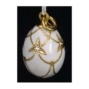  Russian Faberge style Egg Pendant/Charm (01009wt 