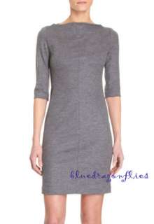 DIANE VON FURSTENBERG $398 Gray THANDI Wool DRESS  