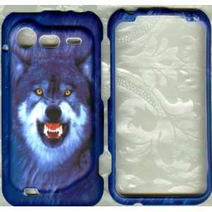 Blue wolf rubberized Verizon HTC droid incredible 2 6350 phone cover 