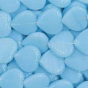    Aqua Blue 14mm Textured Heart Czech Glass Beads: Home & Kitchen