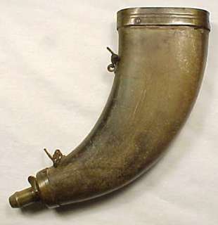 EARLY ANTIQUE POWDER HORN WITH NAME & DATE  