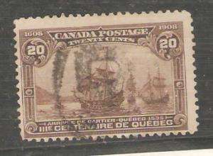 Stamps Canada #103 Twenty Cent Quebec Tercentenary used  