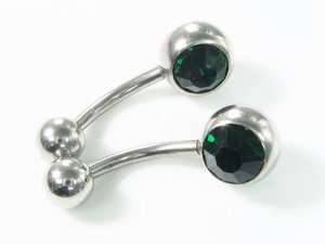 2pc 14g Steel Curve Barbell Belly Navel Rings Blue 0ua  