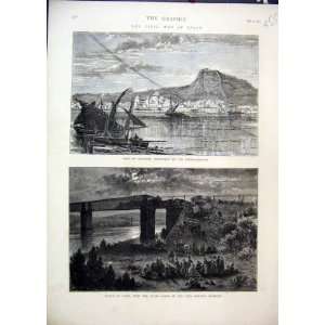   1873 Civil War Spain Alicante Bombarded Bridge Viana: Home & Kitchen