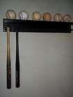 SOLID WOOD BASEBALL MINI SIZE BAT RACK UP 17 BATS 6 BALLS BLACK CUSTOM 