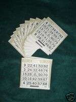 BINGO Cards Paper Game 500 sheets 1 on White singles  