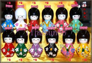 24PCS HANDMADE wooden Oriental Japanese Kokeshi dolls  