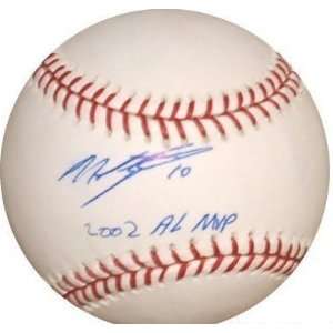 Autographed Miguel Tejada Ball   2002 AL MVP IRONCLAD   Autographed 