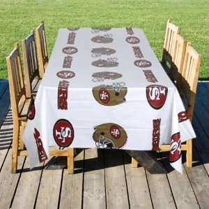   : San Francisco 49ers White Team Logo Table Cover: Sports & Outdoors