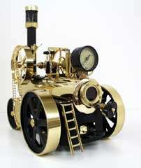 wilesco d430 locomobile black and brass model toy steam engine