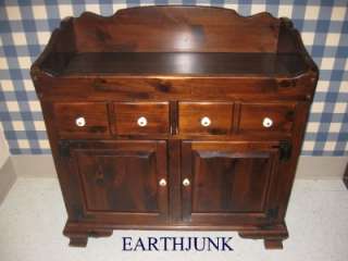 Ethan Allen Antiqued Old Tavern Pine Collection Dry Sink Cabinet 9004 