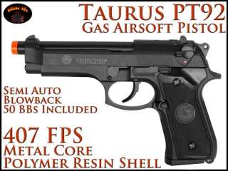 Licensed Taurus PT92 GAS Powered Polymer Airsoft Pistol w/ Blowback 