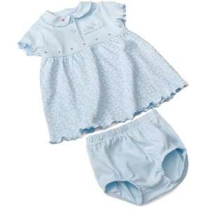  Floral Print Dress Set   Blue: 18 Months: Baby