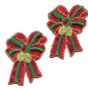   GET 1 OF SAME FREE/Christmas/Xnas Bows/Embroidered Iron On Appliques