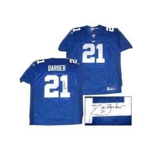  Tiki Barber Autographed/Hand Signed Blue New York Giants 