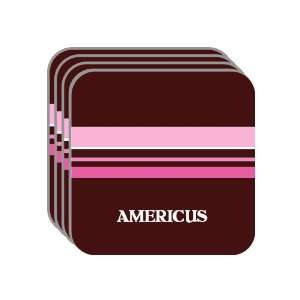 Personal Name Gift   AMERICUS Set of 4 Mini Mousepad Coasters (pink 