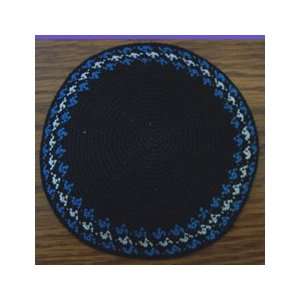   Crocheted Kippah Yarmulke with Blue & White Design: Everything Else