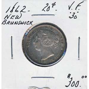  1864 New Brunswick 20 Cent Piece    Lustrous VF/Extra Fine 
