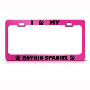  Boykin Spaniel Dog Pink Animal Metal license plate frame 